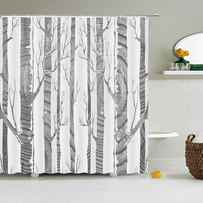 

Водонепроницаемая занавеска для душа, 3d занавеска для ванны с листьями дерева и цветами, ванная комната, полиэфирная тканевая занавеска, мо...