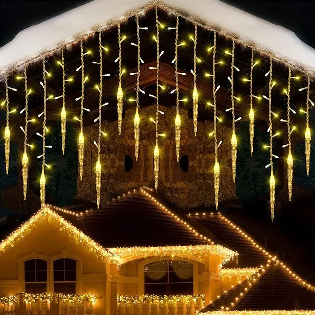 

Christmas Festoon LED Icicle Fairy Curtain Light 5-20M Waterfall House New Year Halloween Garden Patio Decoration 8 Modes.