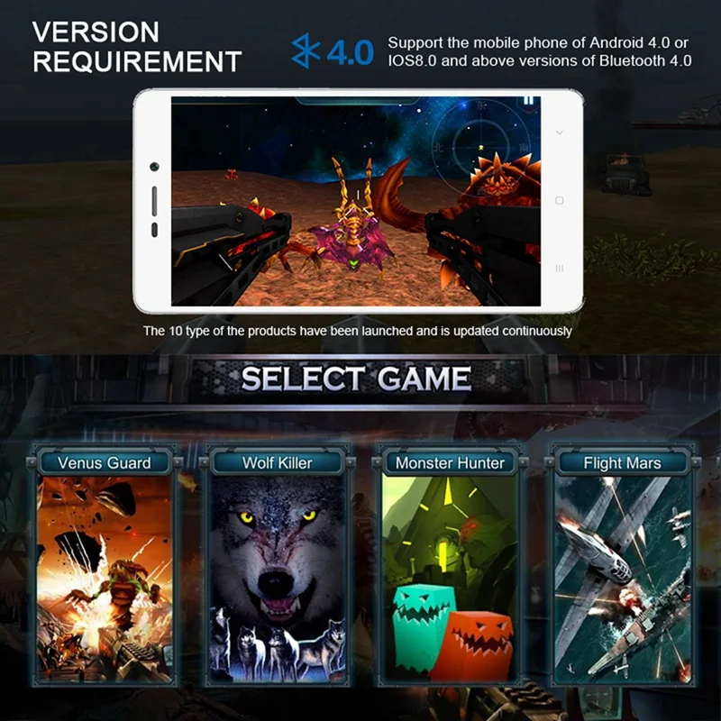 VR игровой пистолет для стрельбы игра смартфоны Bluetooth управление игрушка для IOS Android Air guns
