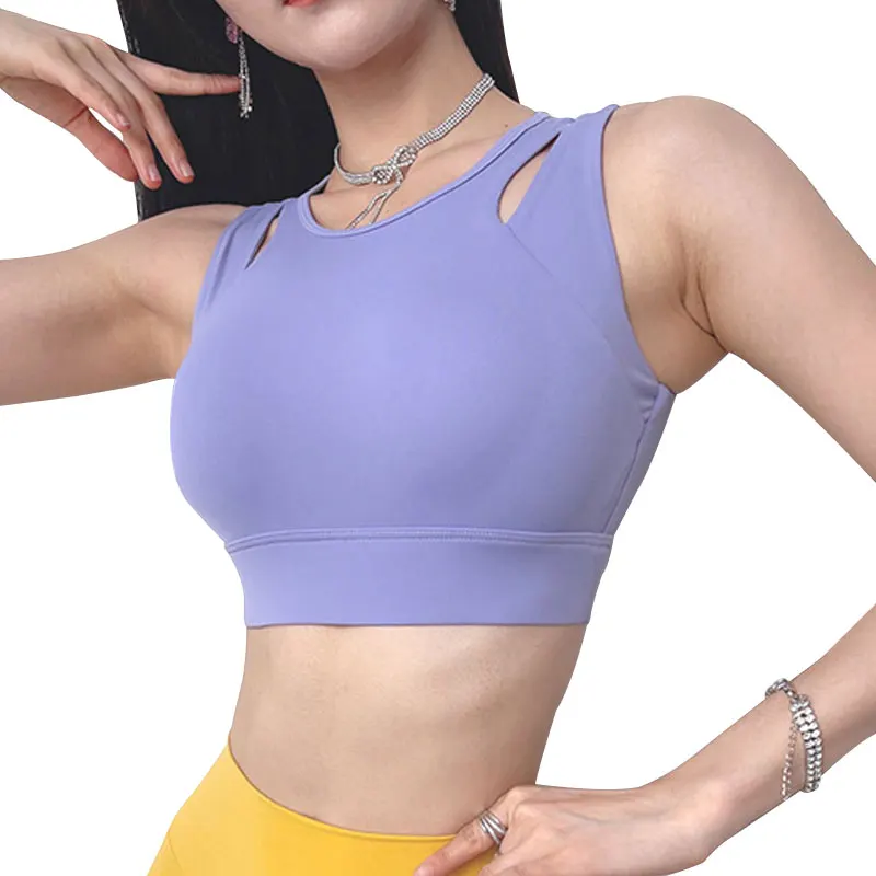 

2021 Summer Women Lady Yoga Vest Back Hollowed Out Seamless Fitness Sports Bra Tops Gym Underwear Push Up Breathable Sports Bra