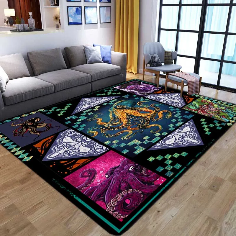 

Nordic Modern Home Large Carpets for living room bedroom Area Rug 3D Printed Child Gamer floor Mat Soft Flannel Kids play Carpet