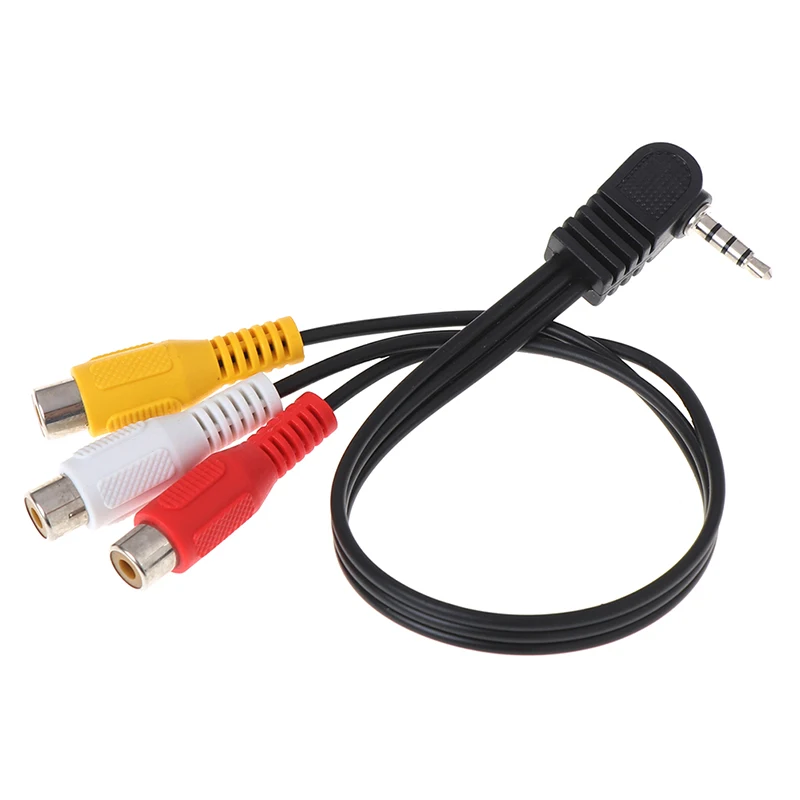 

Высококачественный 3,5 мм AV угловой штекер к 3 RCA разъему аудио видео адаптер