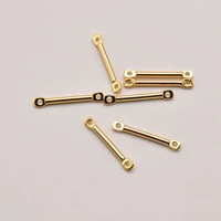 50 pcslot 15mm1 3mm 18k brass gold plated double ring connecting rod connector making for jewelry earring accessories ja0386