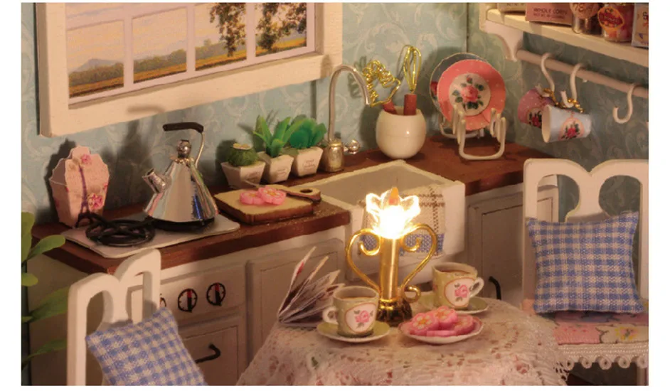 Сделай сам счастливая кухонная мебель ручной работы миниатюрный деревянный