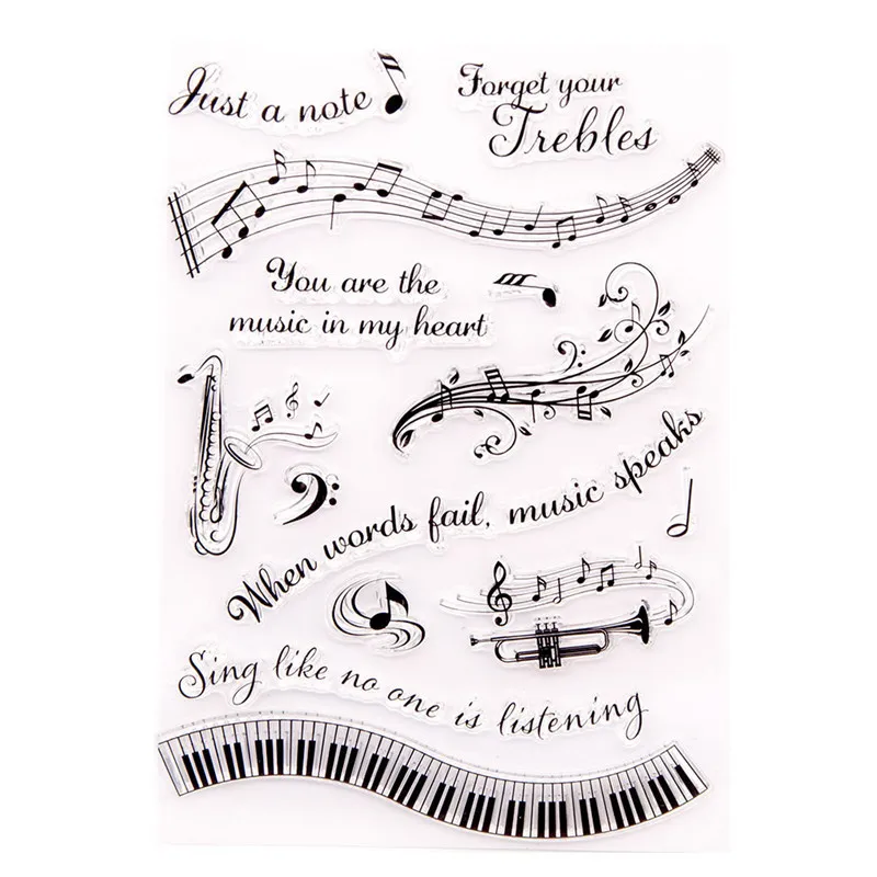 

NEW Clear Stamp of Note Speaker Electronic organ Scrapbooking Paper DIY Card Album Soft Seal Transparent Stencil Handcrafts