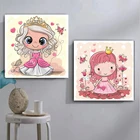 Настенная картина в виде единорога, украшение для детского сада в скандинавском стиле, алмазная картина, мультяшная вышивка принцессы ручной работы для детей
