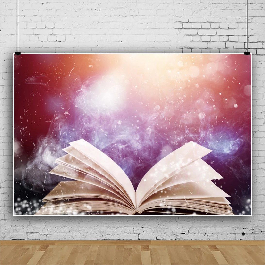 Laeacco Magic Books Photocall Photography Backdrop Fantastic Bokeh Fairy Tale Grimoire Kids Child Portrait Customized Background |