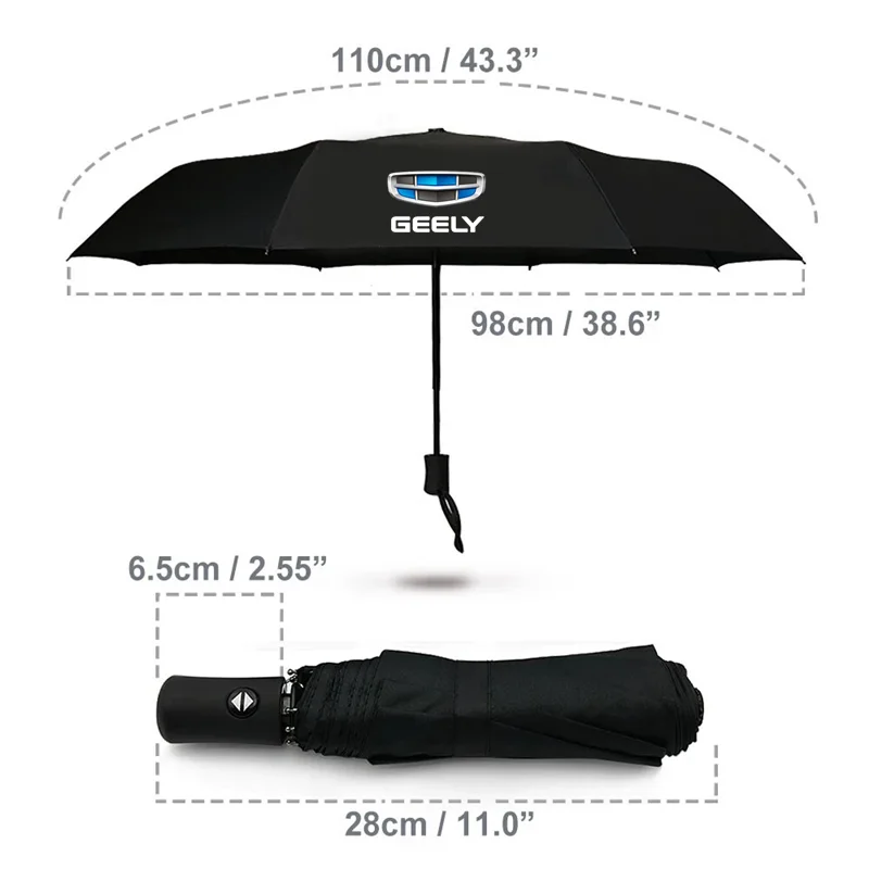 Windproof Double Automatic Folding Umbrella Car Luxury Business Umbrellas For geely emgrand ec7 ec8 ck atlas ck2 ck3 gt gc9 | Автомобили и
