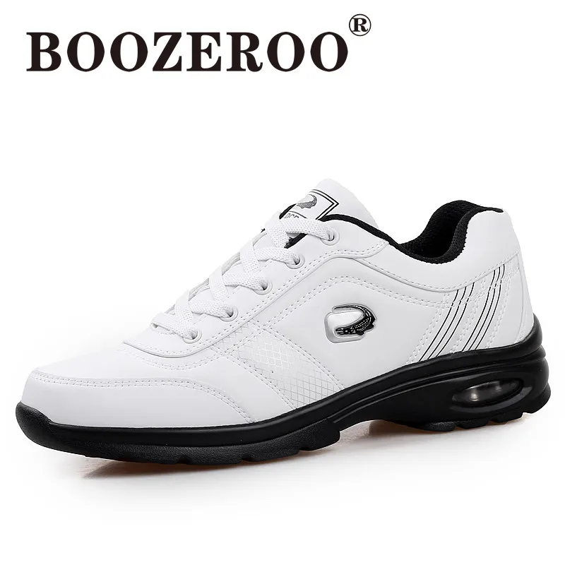 

BOOZEROO 2020 Fashion Sneakers Men's Handmade Waterproof Leather Shoes Men's Air Cushion Casual Shoes