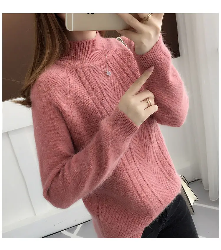 

Cropped Sweater Autumn and Winter 2022 New Loose Wind Half-high Turtleneck Sweater Women Short Bottom Sweate Halloween Sweater