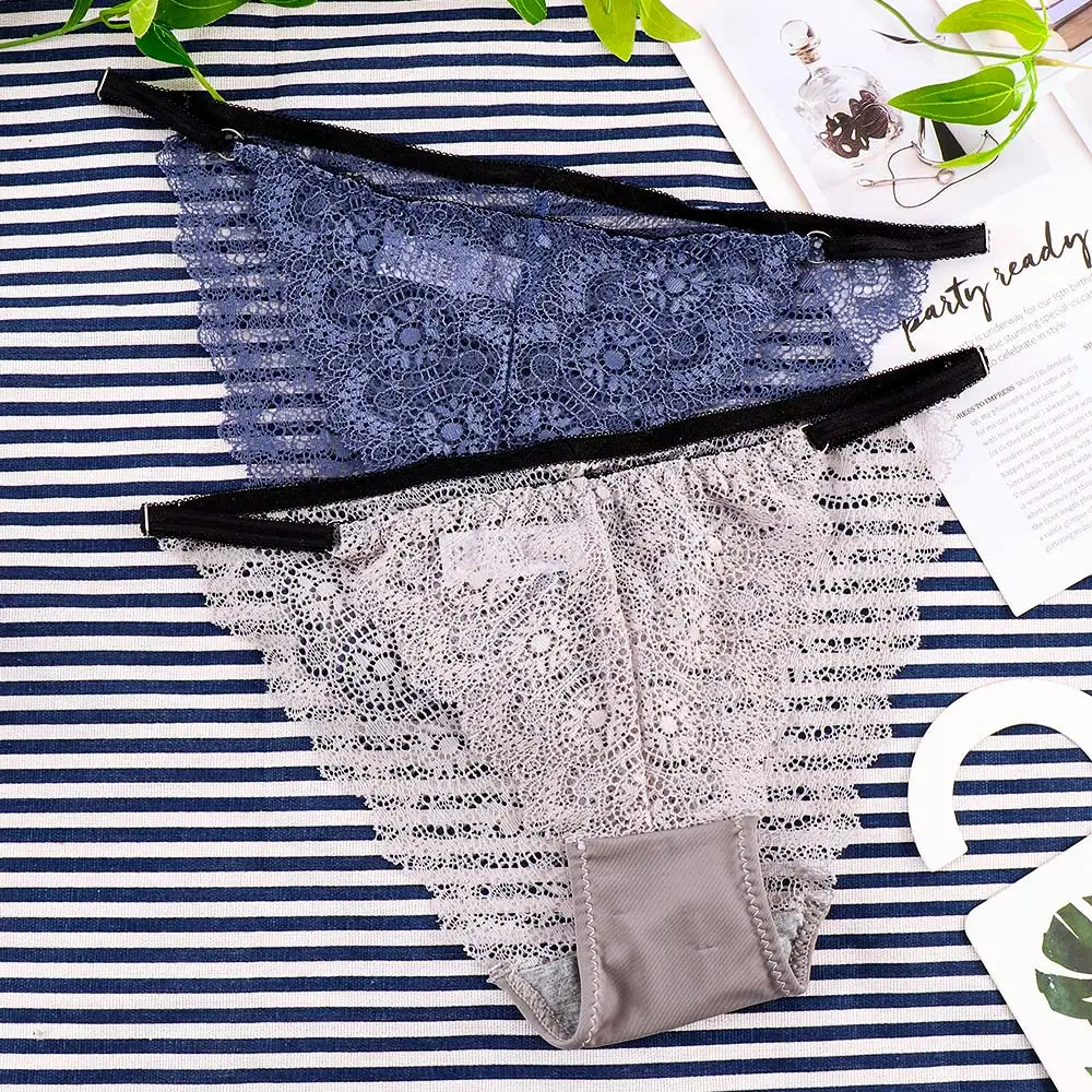 Кружевные трусики женские трусы с низкой талией Прозрачное нижнее белье