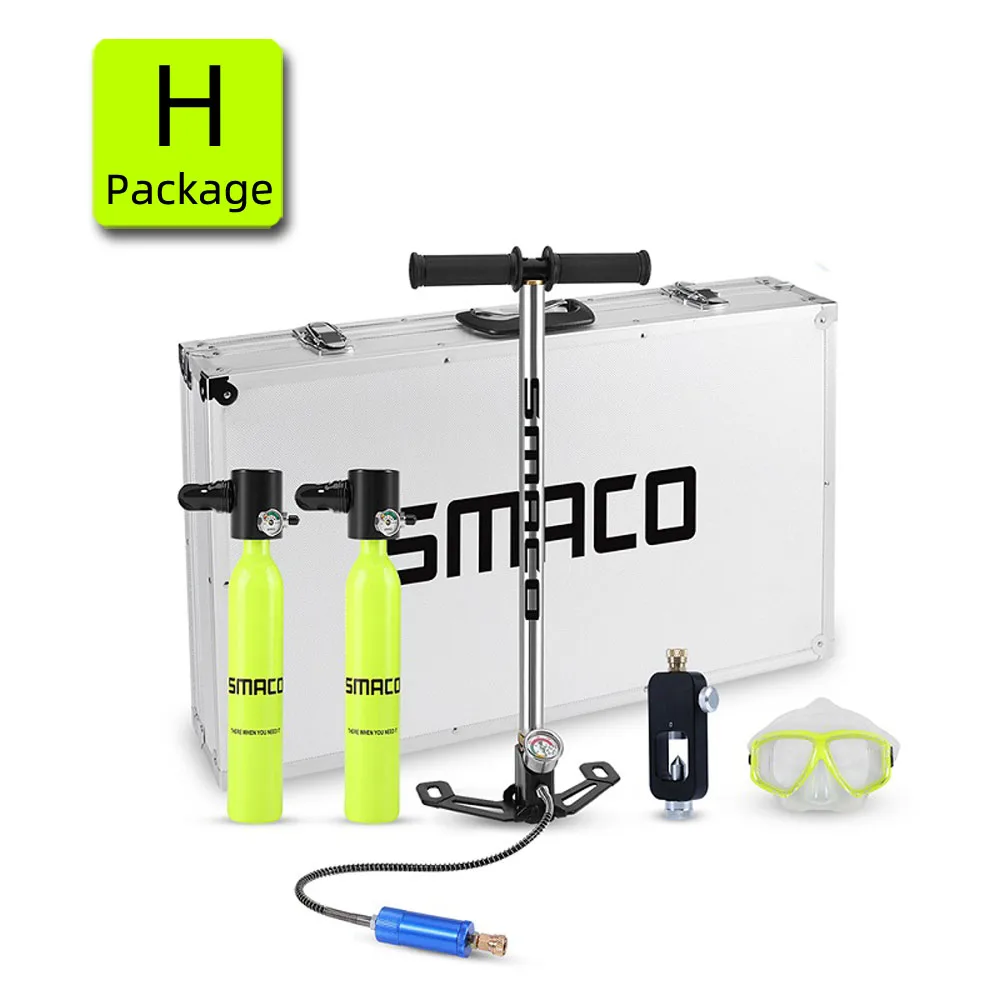 Package H SMACO 0.5L оборудование для дайвинга мини дайвинг цилиндр Воздушный бак клапан респиратор коробка для подводного плавания Подводные дыхательные комплекты - Цвет: Package H