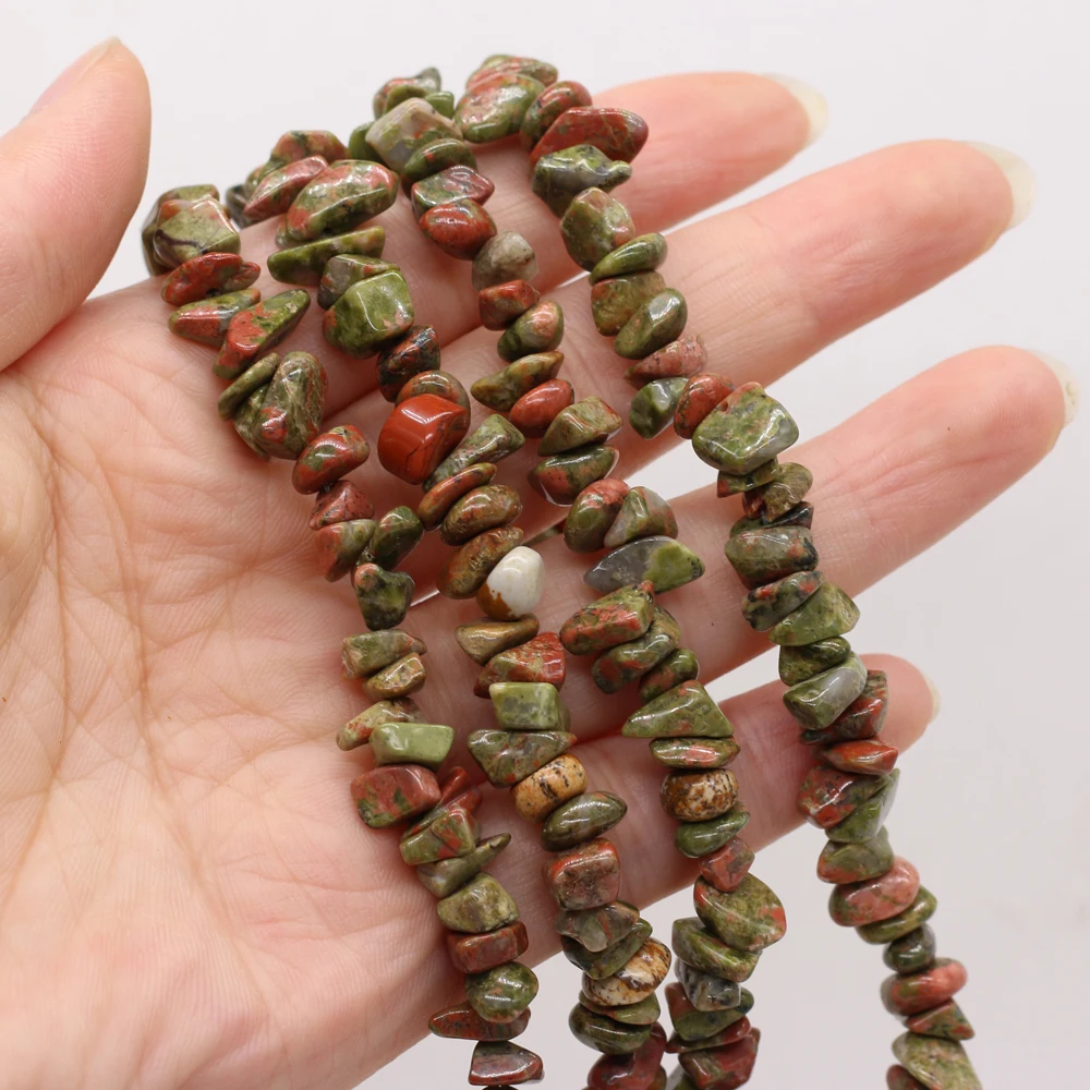 

Natural Stone Semi-precious Stone Irregular Unakite Beaded DIY Fashion Charm Jewelry Making Necklace Bracelet Jewelry Gift