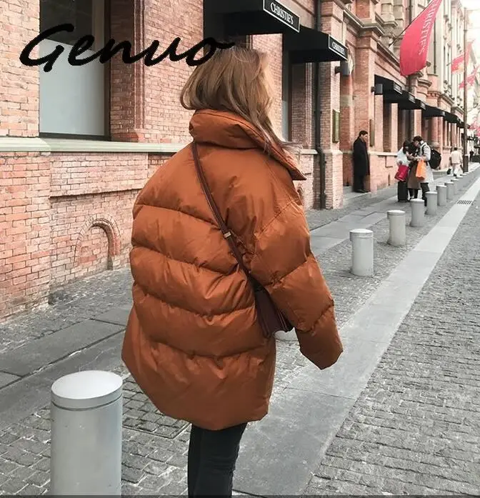 

Genuo Long Snow Wear Women Cotton Coat Long Sleeve Thick Coat Solid Casual Zipper Women Tops Warm Winter Clothes Casaco Feminino