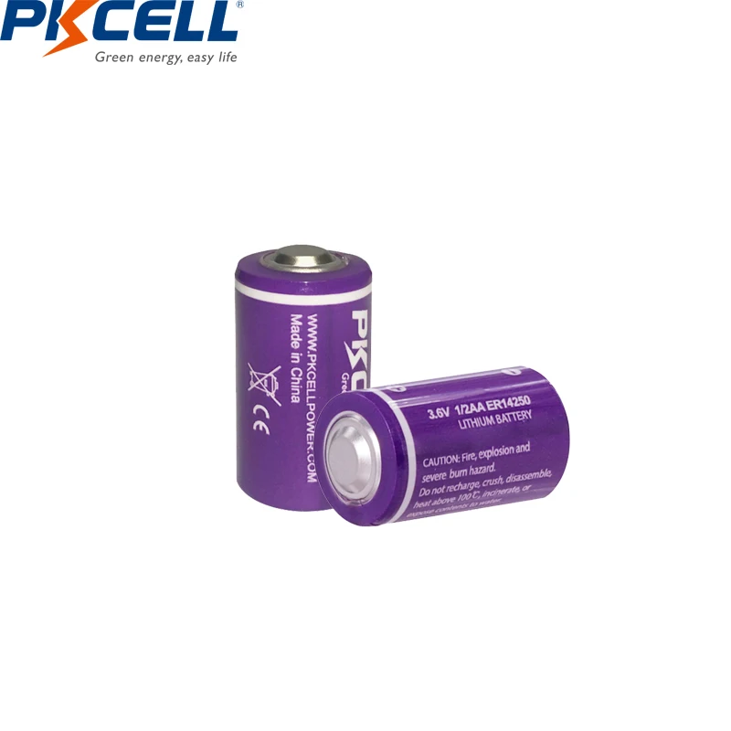 12 шт. * PKCELL 1200 AA Li SOCl2 аккумулятор 3 6 мАч 1/2 в ER14250 LS14250 14250 литиевые батареи для