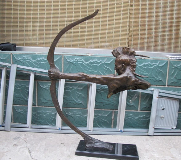 

wholesale factory Large pure Bronze Marble art Greek warrior archers sculpture