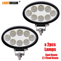 LightDream Oval LED Light 5.5" Inch Oval 24 Watts LED Work Lamp 2000 Lumen IP67 For Off Road,UTV,ATV,Tractor Work Lights x2pcs