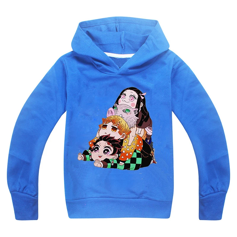 

Kawaii Toddler Girl Outfits Cartoon Cute Hoodie Anime Children Boys Sweatshirts Japanese Demon Slayer Autumn Clothes for Kids