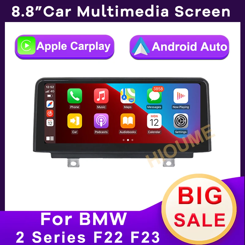 

8.8" Wireless Apple CarPlay Android Auto Car Multimedia Screen for BMW 2 Series F22 F23 2013 - 2017 Original NBT system