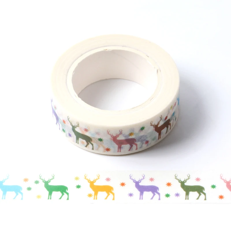 15 мм X 10 м милые Lotkawaii фрукты еда Животные декоративные васи клейкие ленты DIY Скрапбукинг маскирующая бумажная лента школьные офисные принадлежности - Цвет: B254