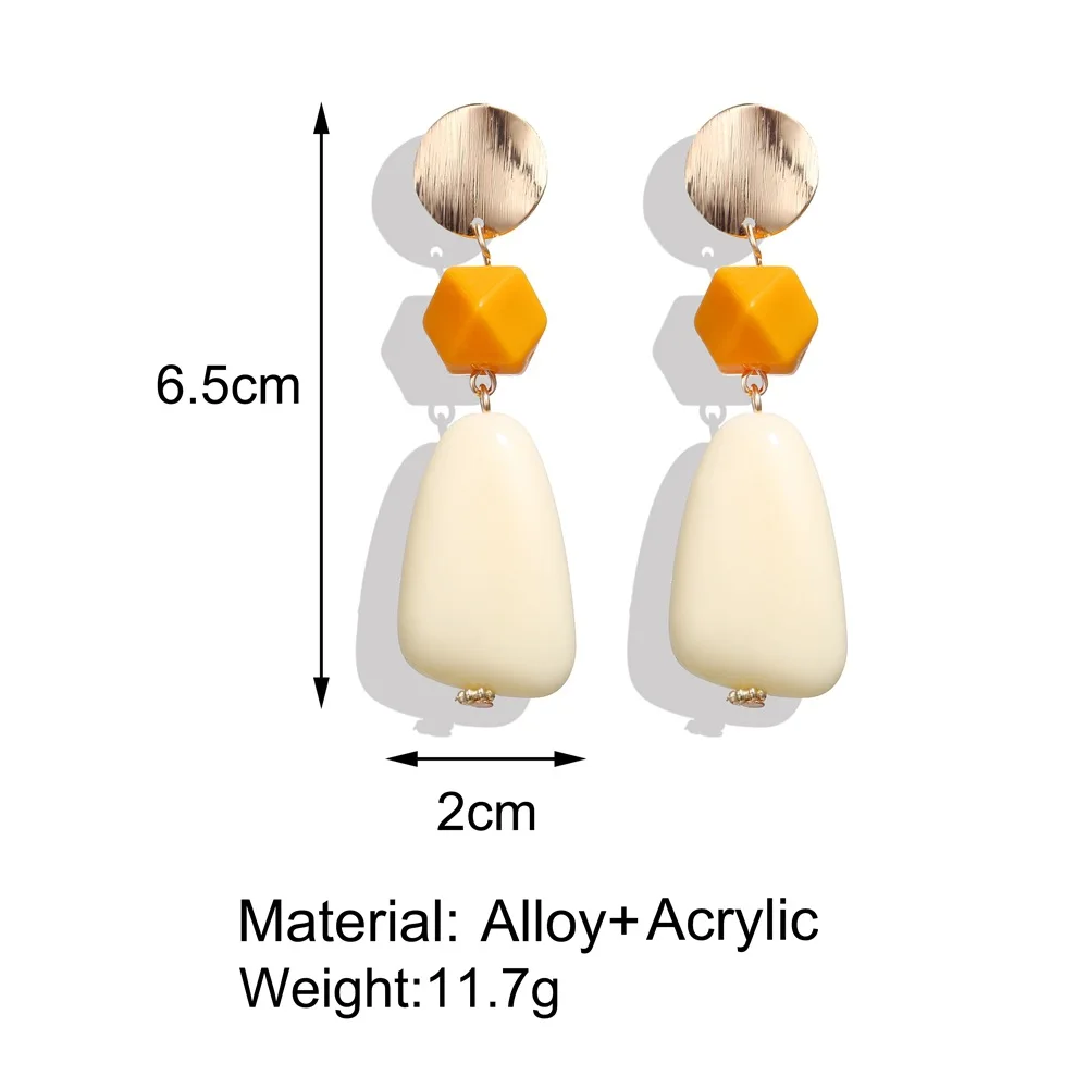 TEH Европа Америка простой смолы металла блесток Висячие серьги для женщин