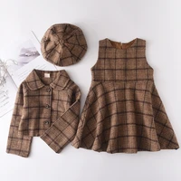 menoea kids clothes girls set 2021 autumn fashion winter wool coats and skirts boutique kids clothing sets teenager fall outfits