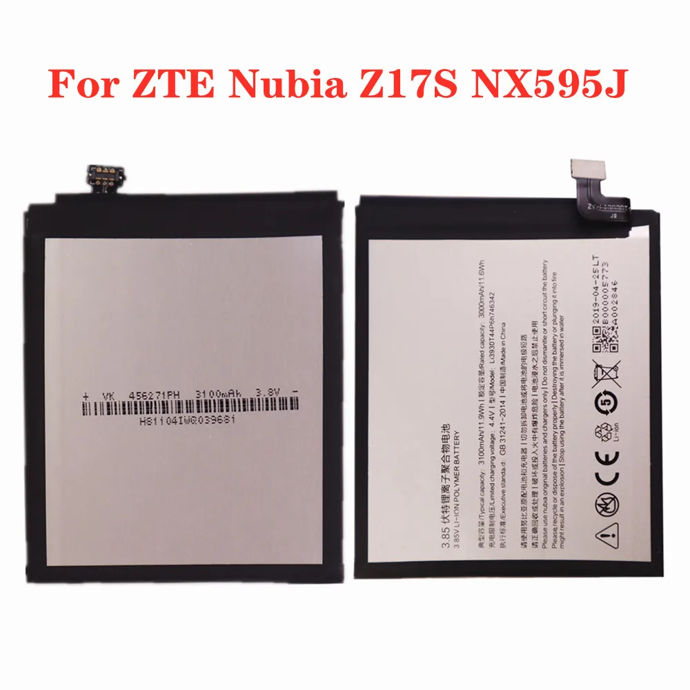 

New 3100mAh Li3930T44P6h746342 Phone Battery For ZTE Nubia Z17S Z17 S NX595J Smart Phone Hight Quality Battery