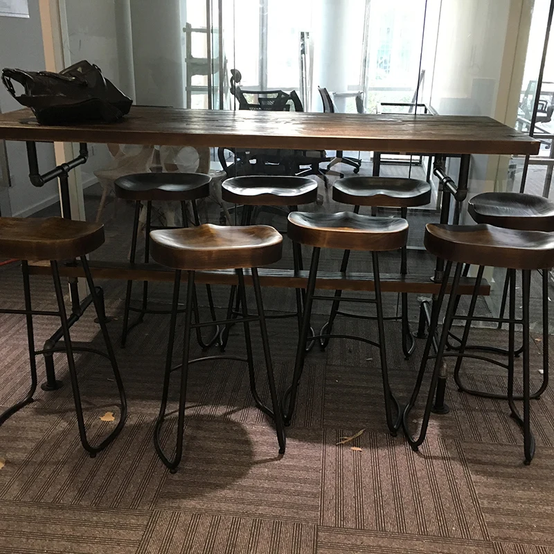 Скандинавский минималистичный железный стул для ног барный из твердой древесины