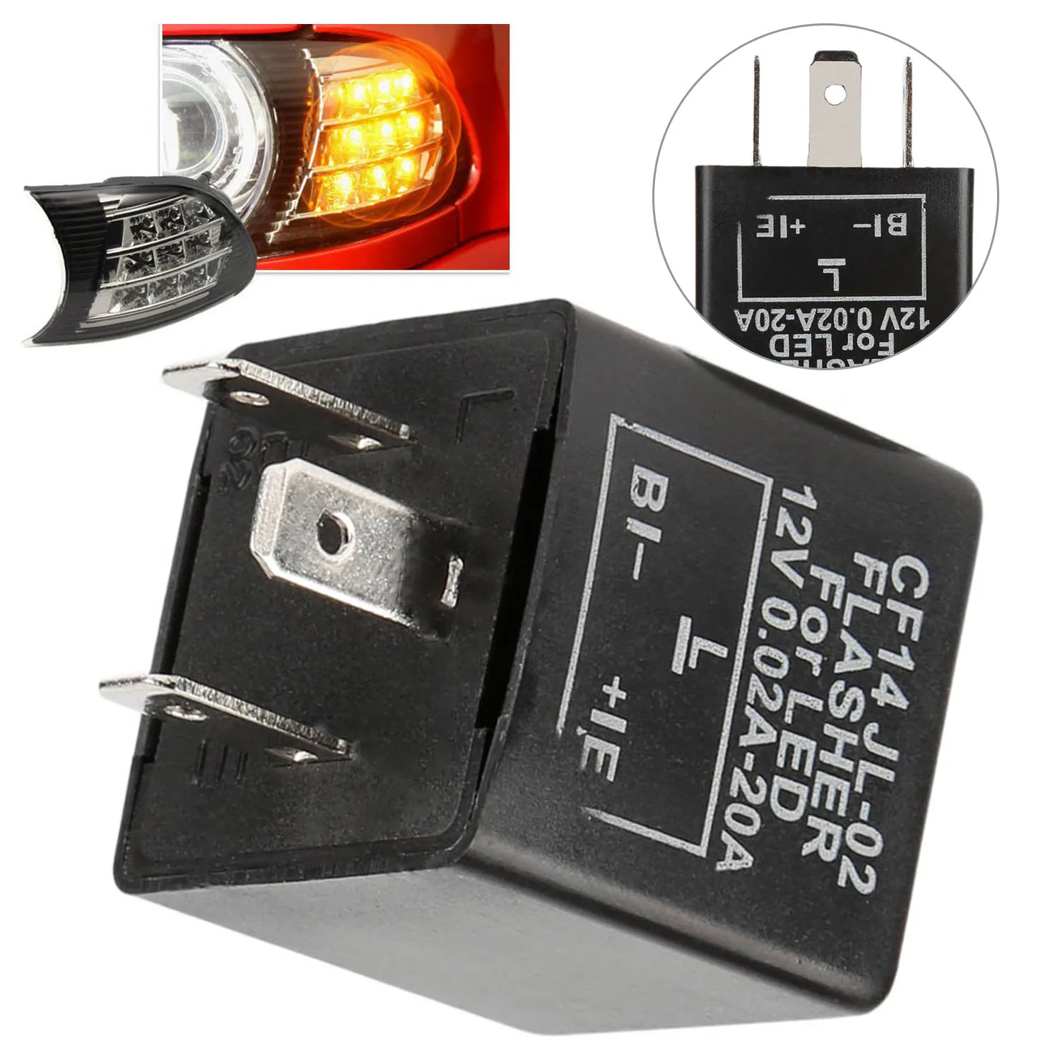 12V 3 Pin CF-14 JL-02 электронный светодиодный регулируемый импульсное реле для сигнала поворота мигалка водонепроницаемый ударопрочный автомобильный аксессуар
