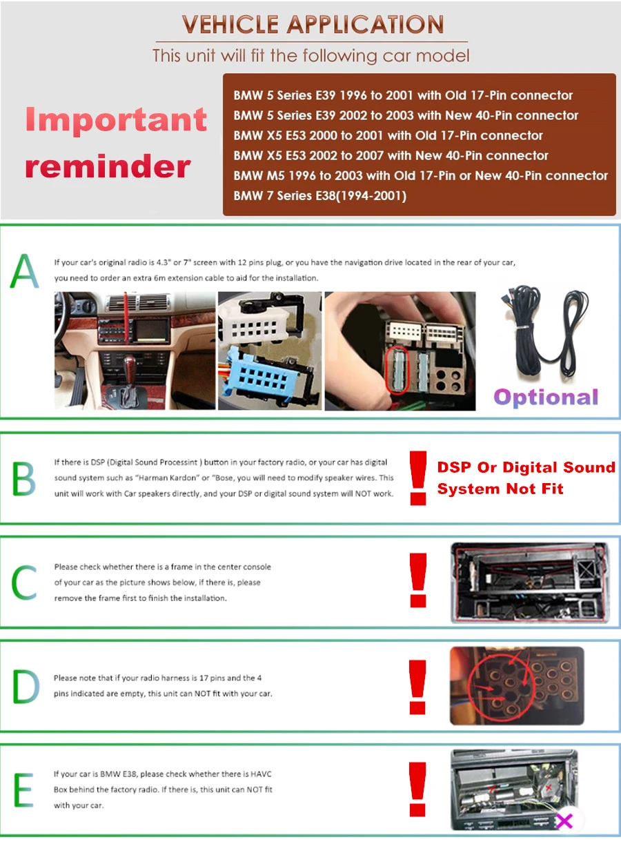 

9" HD Touch Screen Android 9.1 1+16GB Car Multimedia Radio Stereo GPS WIFI BT DAB Mirror Link For BMW E39 with CANBUS