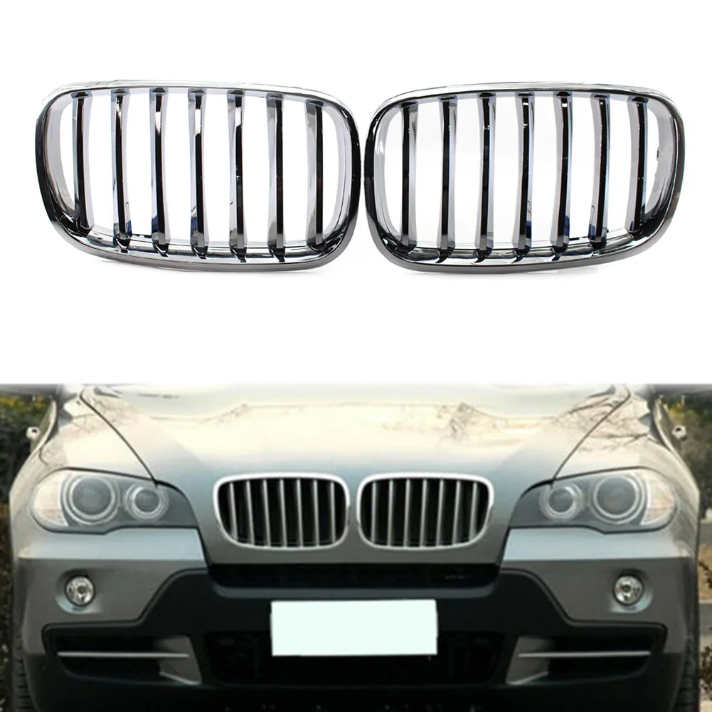 1 пара ABS Пластик хромированная Автомобильная передняя решетка Подходит для BMW E70