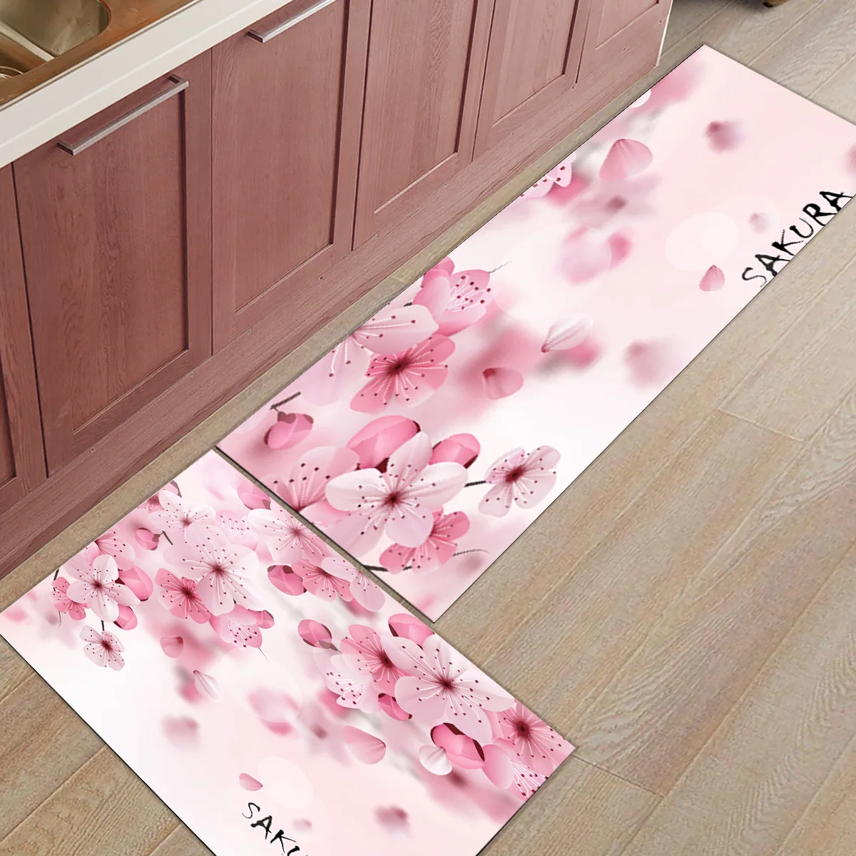 2 шт./компл. Кухня коврик вишня в цвету Обои Коврик Ковер Дверной для входной двери