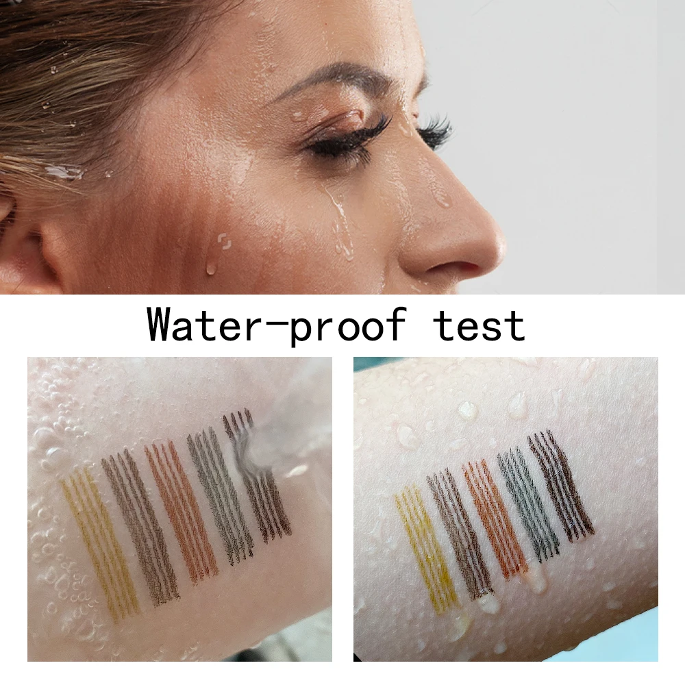 5 Colors 4 Fork Eyebrow Pen Waterproof 3D Liquid Tattoo Pencil Long Lasting Black Brown Brow Tint Makeup Tools Cosmetic | Красота и