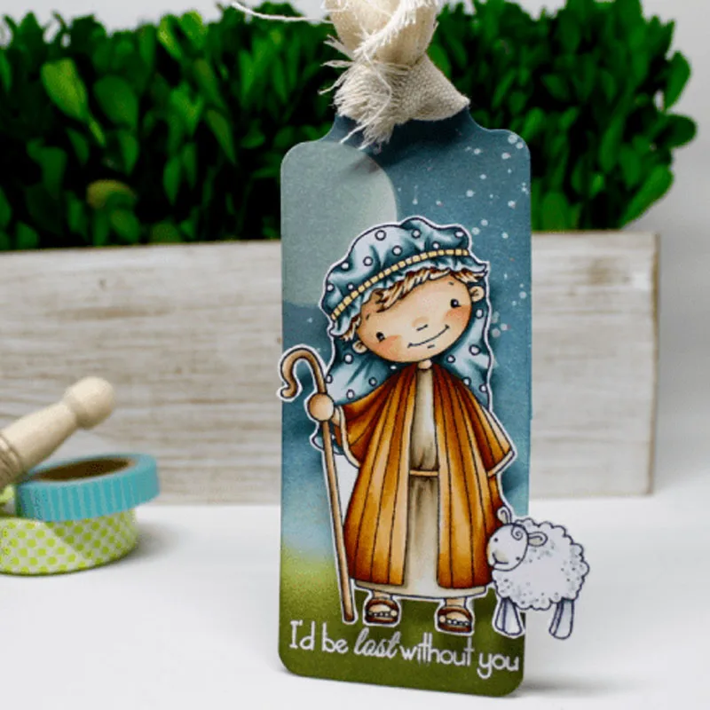 QWELL Shepherd Girl прозрачные штампы и металлические режущие для скрапбукинга открыток