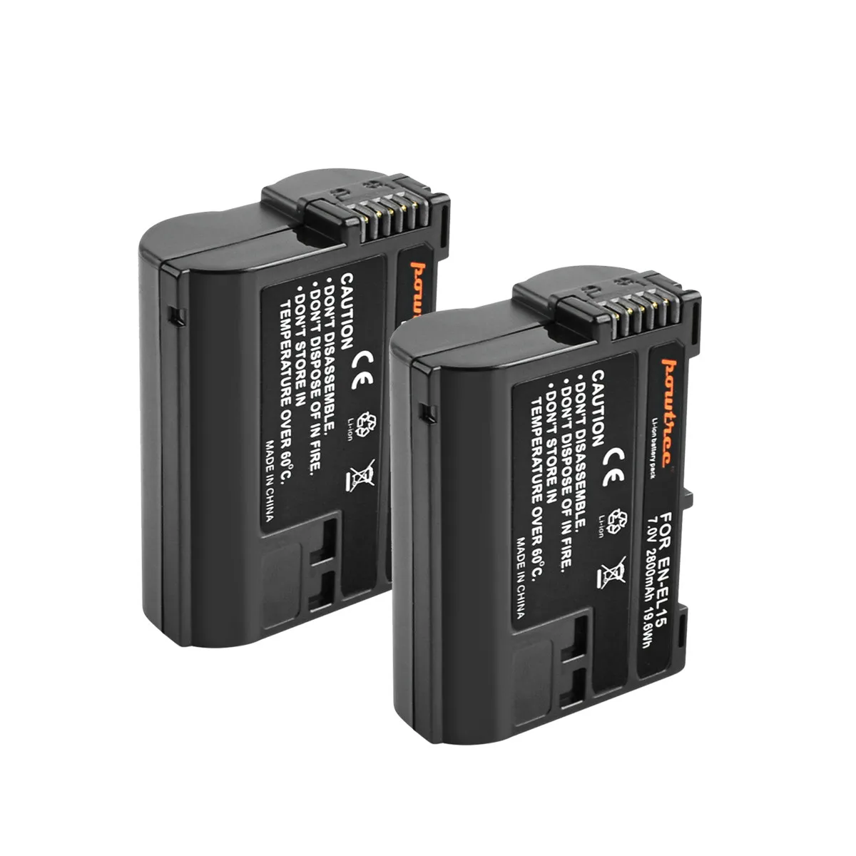 

Powthee 2800mAh EN-EL15 ENEL15 EN EL15 Camera Battery+LCD Dual Charger For Nikon DSLR D600 D610 D800 D800E D810 D7000 D7100 L50