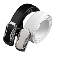 2021new white leather belt pure cowhide mens leather smooth buckle fashion korean style fashion style jeans belt casual belt