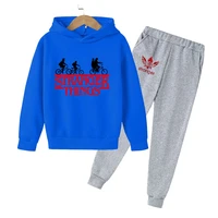stranger things boys girls jogging hoodie set autumn childrens hoodie pants 2 piece set of youth sports clothes spring casual