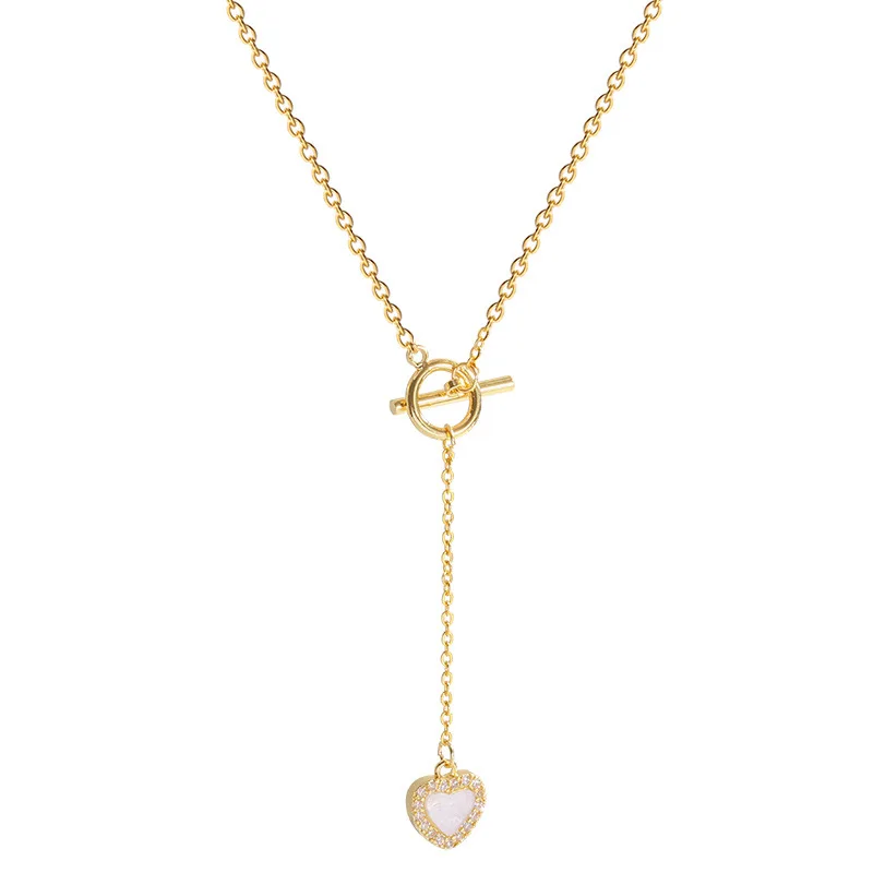 

Love Pendant Necklace Korean Fashion Geometric Minimalist Gold Necklace Accessories for Women Temperament Collares Para Mujer A