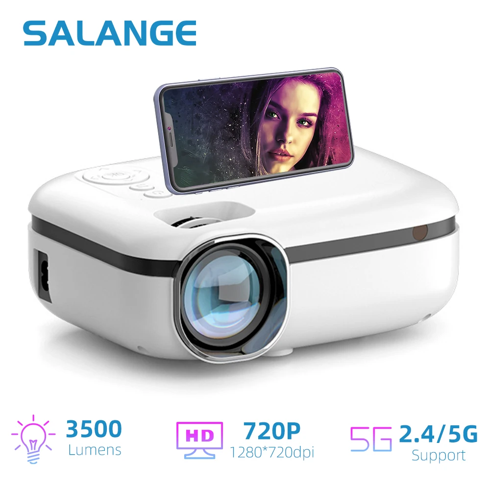 Salange P852 HD мини Wifi проектор Led 1280x720P смартфон портативный 1080P видео 3D домашний
