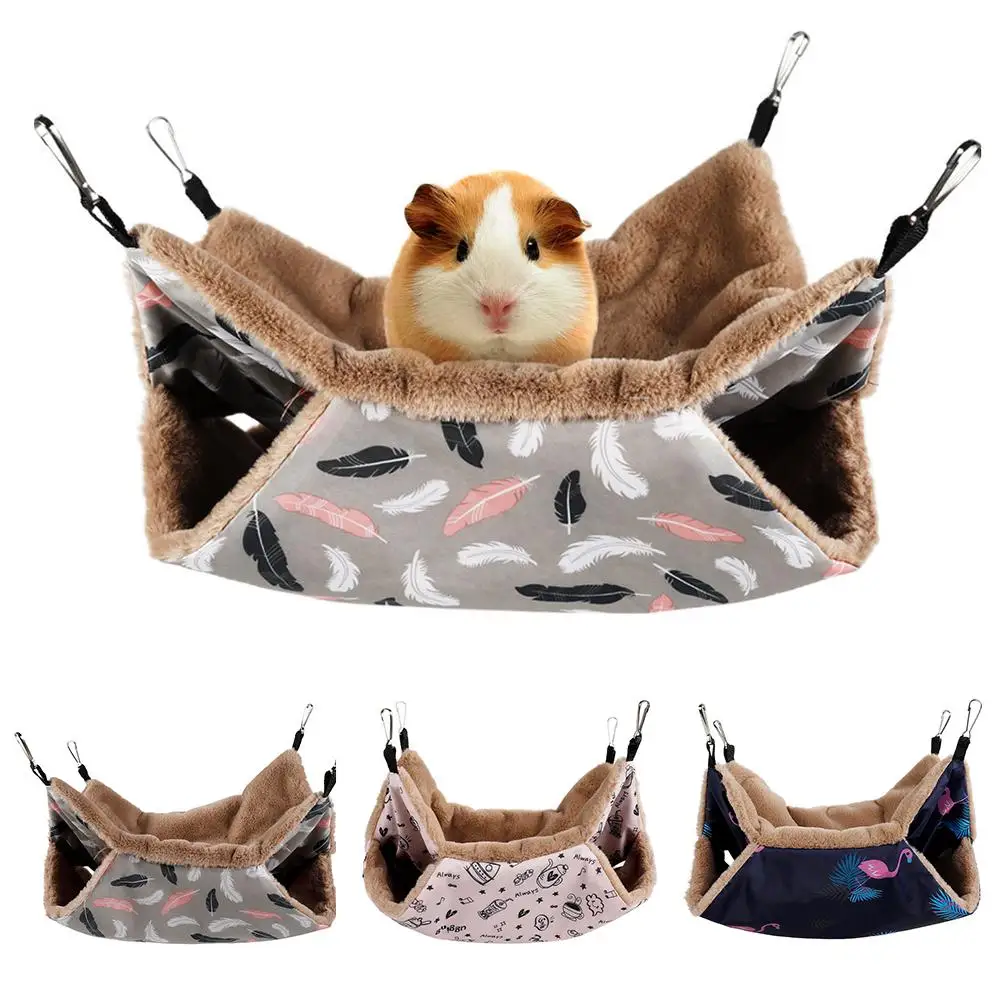 Кровать для маленьких домашних животных гамак хомяка двухслойный подвесная