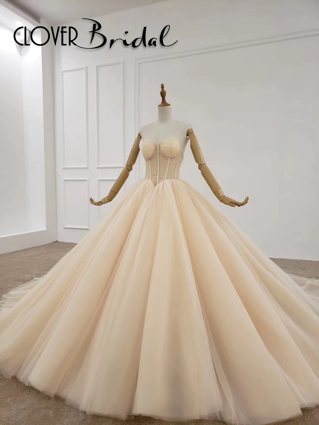 

Новинка 2020 бальное платье Корсет Топ баска Талия Мягкая Тюлевая Пышная юбка 100 см со шлейфом свадебное платье цвета шампанского по индивиду...