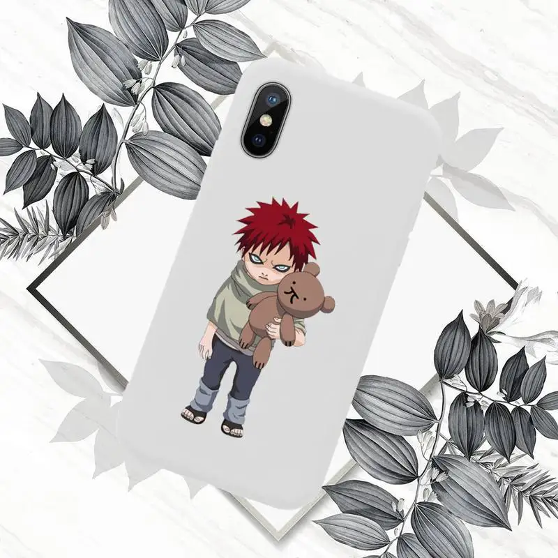 

Naruto Gaara Phone Case White Candy Color for iPhone 11 12 mini pro XS MAX 8 7 6 6S Plus X SE 2020 XR