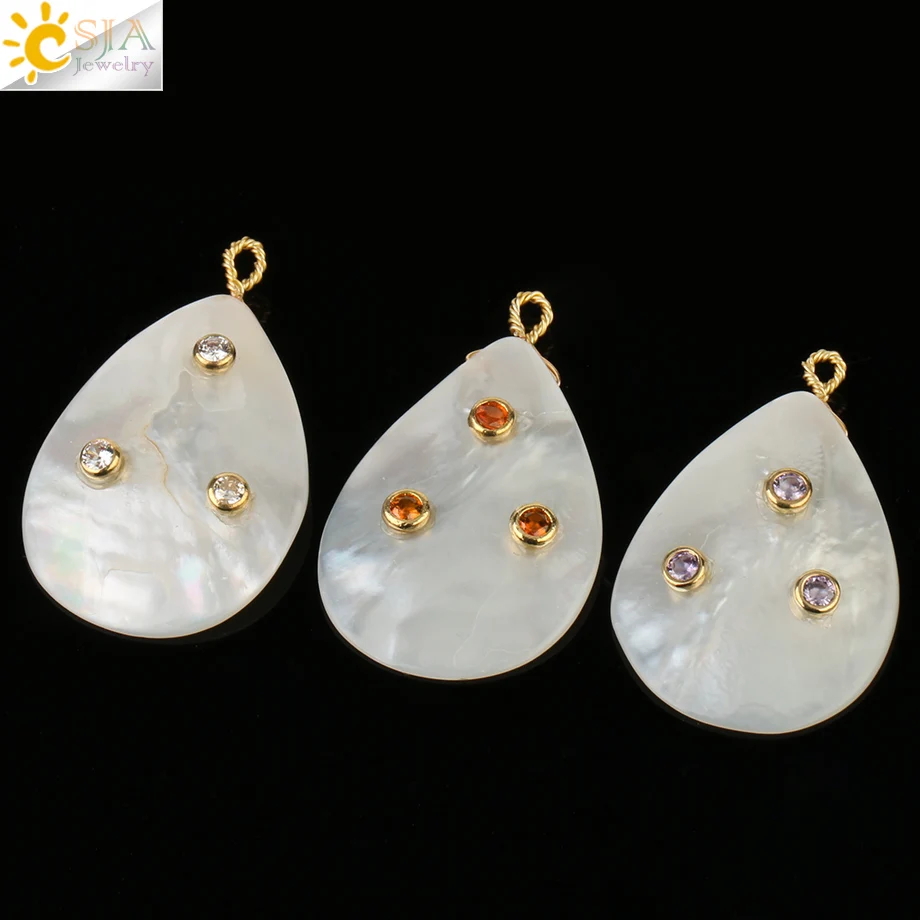 Аксессуары для подвесок CSJA с пресноводным жемчугом в форме капли