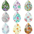 TAFREE Красочная картина цветок 18x25 мм ручной работы в форме капли стеклянные капли стильные Кабошоны Ювелирные аксессуары FL235