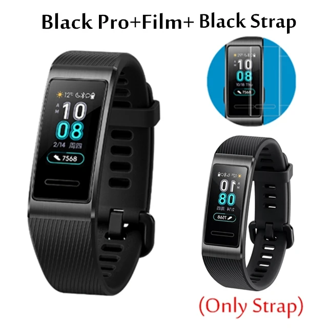 Black add Black Huawei Band 3 Pro Band 3 умный браслет band 3 pulseira трекер для плавания Водонепроницаемый Bluetooth фитнес-трекер сенсорный экран - Цвет: Black add Black