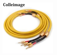 colleimage hifi accuphase 1th audio speaker cable gold plated banana plug speaker wire for hi fi systems