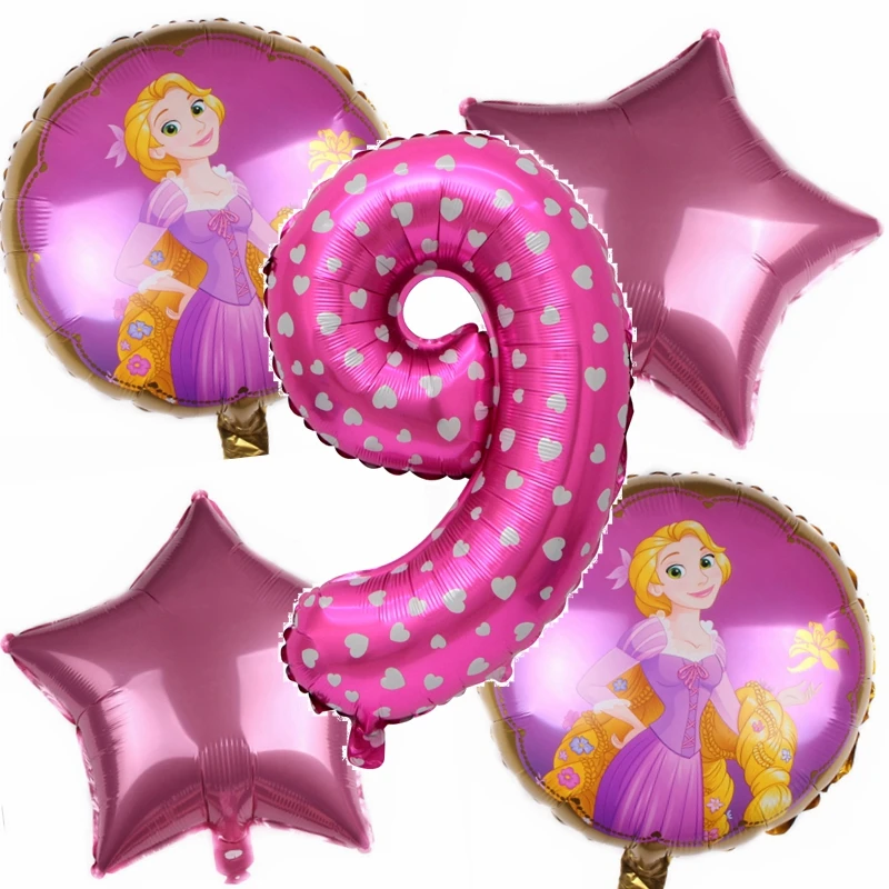 Набор розовых цифровых воздушных шаров комплект из 5 предметов для детского дня