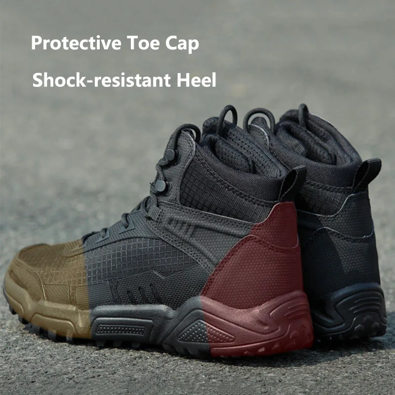 Men Women Outdoor Tactical Military Boots Non-Slip Breathable Light Combat Desert Sneakers Climbing Hiking Training Sports Boots