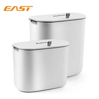 East Wall Mounted Trash Can Bin With Lid Sliding Lid Waste Bin Kitchen Cabinet Door Hanging Dustbin White Trash Bin