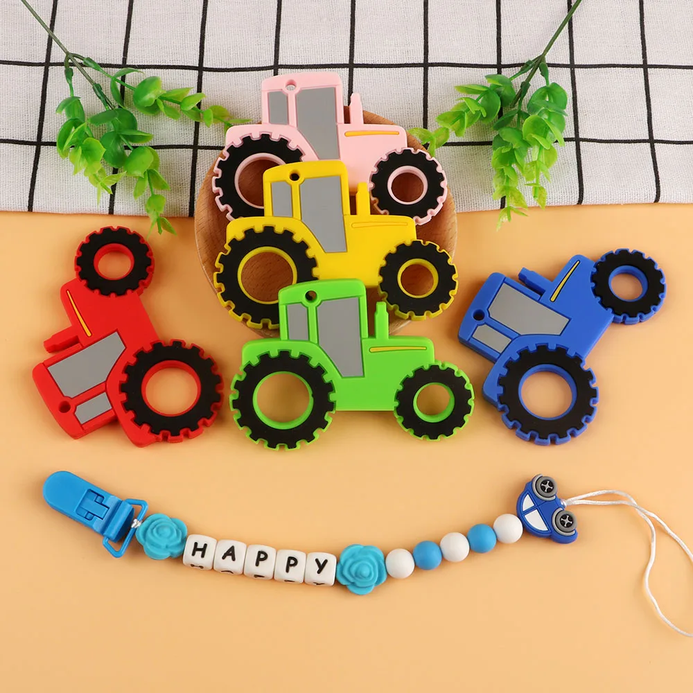 

Kovict 1pcs Baby Silicone Teether Cartoon Car Food Grade Silicone TeethingToy For Teeth Tiny Rod Baby Teether Gift